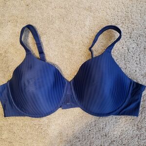 Playtex Navy & Blue Striped Underwire Bra 42 C Like New
